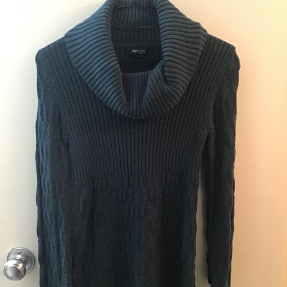 Style & Co emerald turtleneck sweater (ps)